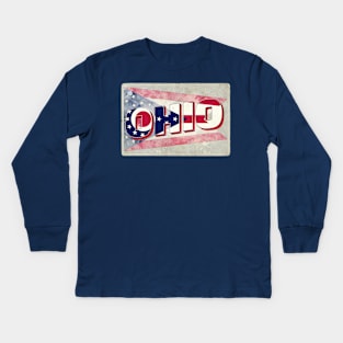 Ohio Vintage style retro souvenir Kids Long Sleeve T-Shirt